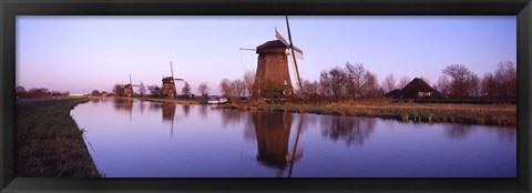 Framed Windmills Schemerhorn The Netherlands Print