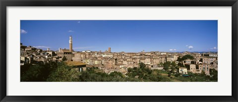 Framed Buildings in a city, Torre Del Mangia, Siena, Tuscany, Italy Print