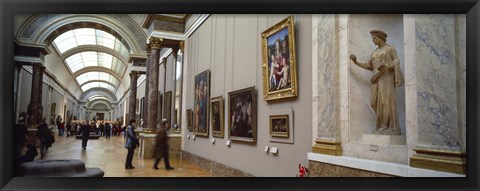 Framed Tourists in an art museum, Musee Du Louvre, Paris, Ile-De-France, France Print