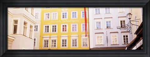 Framed Austria, Salzburg, Mozart&#39;s Birthplace, Low angle view of the apartments Print