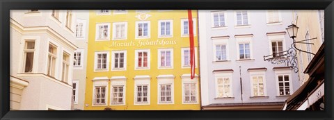Framed Austria, Salzburg, Mozart&#39;s Birthplace, Low angle view of the apartments Print