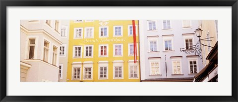 Framed Austria, Salzburg, Mozart&#39;s Birthplace, Low angle view of the apartments Print