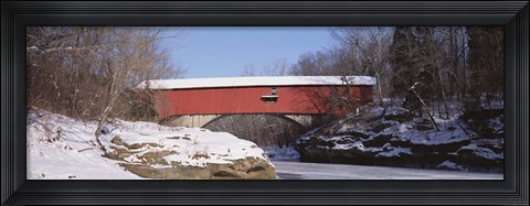 Framed Narrows Covered Bridge Turkey Run State Park IN USA Print
