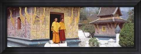Framed Monks Wat Xien Thong Luang Prabang Laos Print