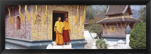 Framed Monks Wat Xien Thong Luang Prabang Laos Print