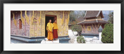 Framed Monks Wat Xien Thong Luang Prabang Laos Print