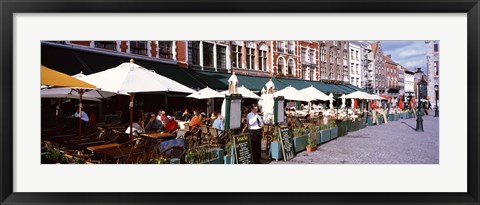 Framed Group of people in a restaurant, Bruges, Belgium Print