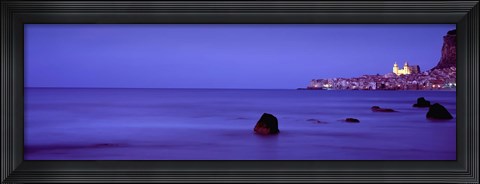 Framed Cefalu At Dusk, Sicily, Italy Print