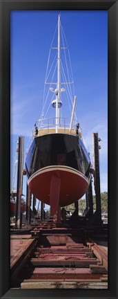 Framed Low angle view of a sailing ship at a shipyard, Antigua Print