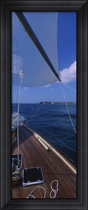 Framed Sailboat racing in the sea, Grenada Print
