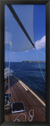 Framed Sailboat racing in the sea, Grenada Print