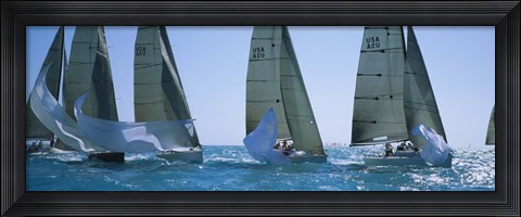 Framed Sailboats, Key West, Florida Print