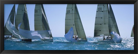 Framed Sailboats, Key West, Florida Print