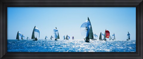 Framed Sailboat Race, Key West Florida, USA Print
