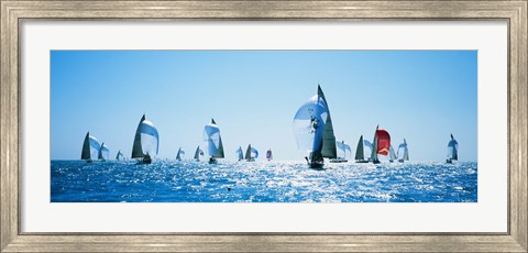 Framed Sailboat Race, Key West Florida, USA Print