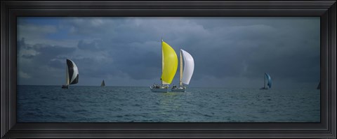 Framed Sailboat race Key West, Florida Print
