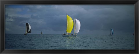 Framed Sailboat race Key West, Florida Print