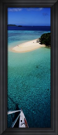 Framed Island With Boat Tonga South Pacific Print