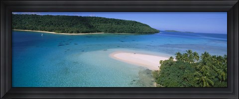 Framed Aerial view of the beach, Tonga Print