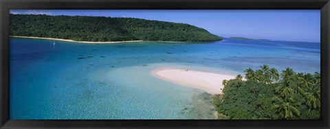 Framed Aerial view of the beach, Tonga Print