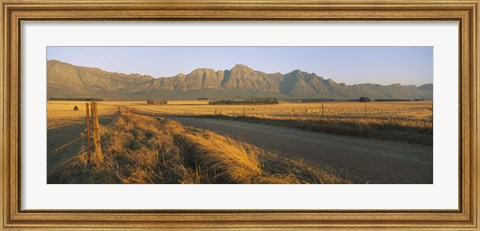 Framed Road running through a farm, South Africa Print