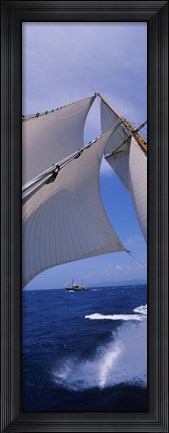 Framed Low angle view of a sailboat&#39;s mast Print