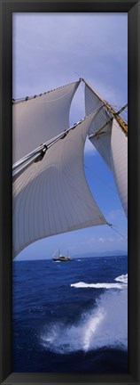 Framed Low angle view of a sailboat&#39;s mast Print