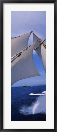 Framed Low angle view of a sailboat&#39;s mast Print