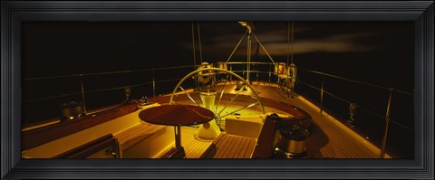 Framed Yacht cockpit at night, Caribbean Print