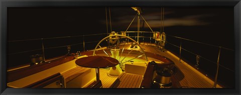 Framed Yacht cockpit at night, Caribbean Print