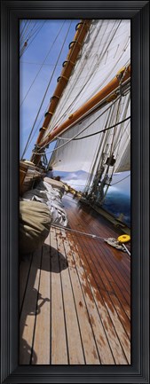 Framed Close-up of a sailboat deck Print