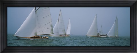 Framed Sailboats at regatta, Newport, Rhode Island, USA Print