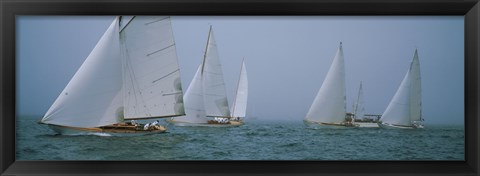 Framed Sailboats at regatta, Newport, Rhode Island, USA Print