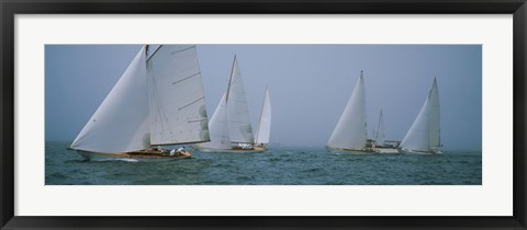 Framed Sailboats at regatta, Newport, Rhode Island, USA Print