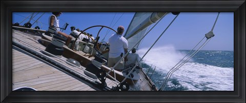 Framed Group of people racing in a sailboat, Grenada Print
