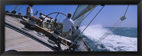 Framed Group of people racing in a sailboat, Grenada Print