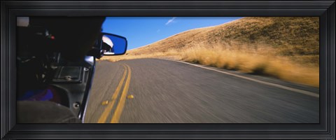 Framed Motorcycle on a road, California, USA Print
