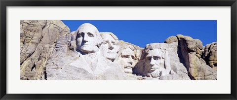 Framed Mount Rushmore, South Dakota (white) Print