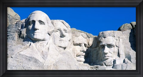 Framed Mount Rushmore in White Print