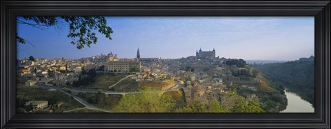 Framed Aerial View Of A City, Toledo, Spain Print