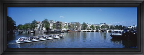 Framed High angle view of a ferry in a lake, Amsterdam, Netherlands Print