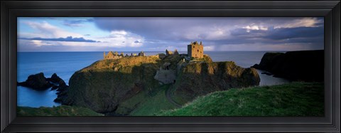 Framed High angle view of a castle, Dunnottar Castle, Grampian, Stonehaven, Scotland Print