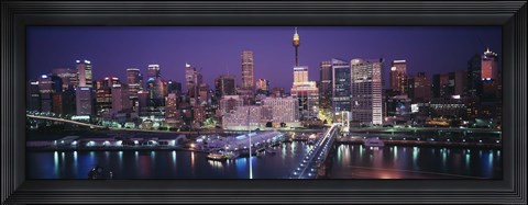 Framed Buildings on the waterfront, Sydney, Australia Print