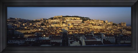 Framed High Angle View Of Buildings In A City, Lisbon, Portugal Print