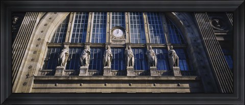 Framed Low angle view of statues on a railroad station building, Gare Du Nord, Paris, France Print