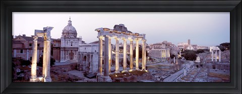 Framed Roman Forum at dusk, Rome, Italy Print