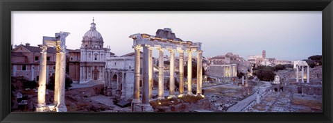 Framed Roman Forum at dusk, Rome, Italy Print