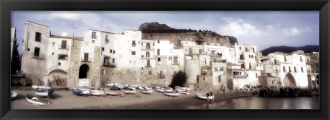 Framed Old Town, Cefalu, Sicily, Italy Print