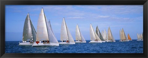 Framed Yachts in the ocean, Key West, Florida, USA Print