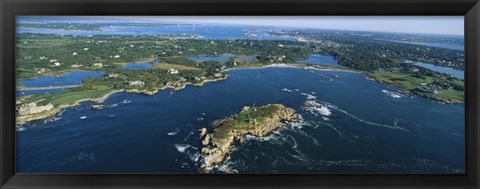 Framed Aerial view of an island, Newport, Rhode Island, USA Print